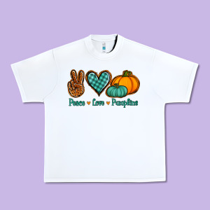 Peace Love Pumpkins Urban Heavy Tee Designed By Jasminsmagicworld