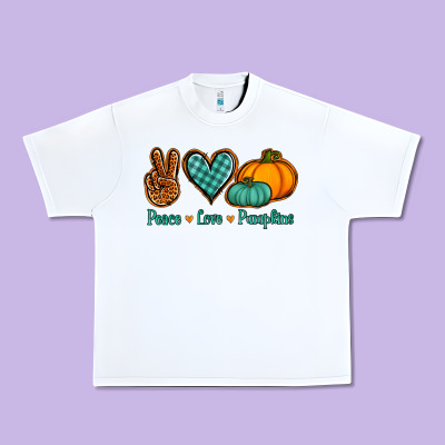 Peace Love Pumpkins Urban Heavy Tee Designed By Jasminsmagicworld