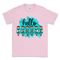 Bubblegum Pink Hello Summer Serape Turquoise Classic Tee - CowCowDesign