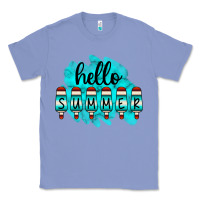 Colony Blue Hello Summer Serape Turquoise Classic Tee - CowCowDesign