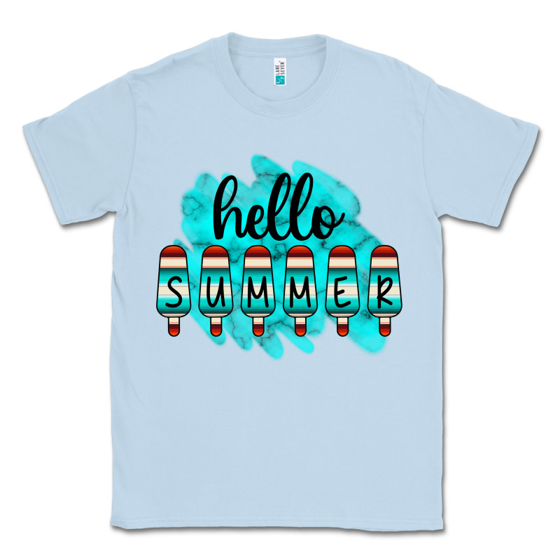 Hello Summer Serape Turquoise Classic Tee by CowCowDesign | Teevron