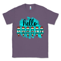 Lavender Hello Summer Serape Turquoise Classic Tee - CowCowDesign