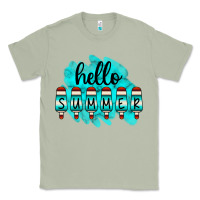 Matcha Hello Summer Serape Turquoise Classic Tee - CowCowDesign