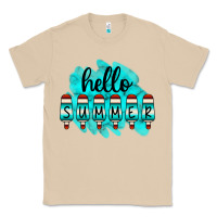 Mushroom Hello Summer Serape Turquoise Classic Tee - CowCowDesign