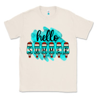 Natural Hello Summer Serape Turquoise Classic Tee - CowCowDesign