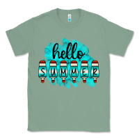 Sage Hello Summer Serape Turquoise Classic Tee - CowCowDesign