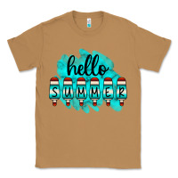 Toasted Coconut Hello Summer Serape Turquoise Classic Tee - CowCowDesign