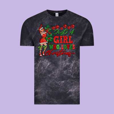 Just A Girl Who Loves Christmas Vintage Tee Designed By Fadigitalartstudio