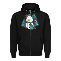 Black Snowman Winter Zipper Hoodie - RanaPortraitStore