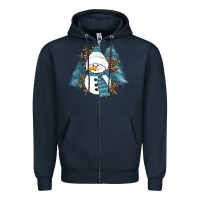 Navy Snowman Winter Zipper Hoodie - RanaPortraitStore