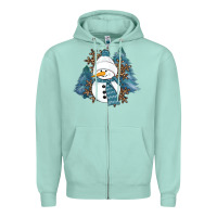 Seafoam Snowman Winter Zipper Hoodie - RanaPortraitStore