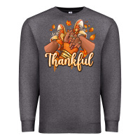 Charcoal Heather Thankful black girl sneakers Premium Sweatshirt - RanaPortraitStore