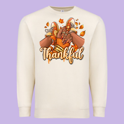Thankful Black Girl Sneakers Premium Sweatshirt Designed By Ranaportraitstore