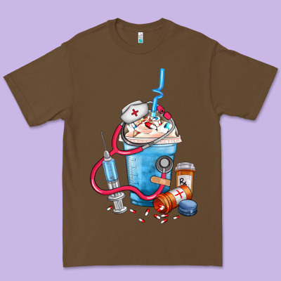 Nurse Frappe Coffee Premium Tee Designed By Fadigitalartstudio