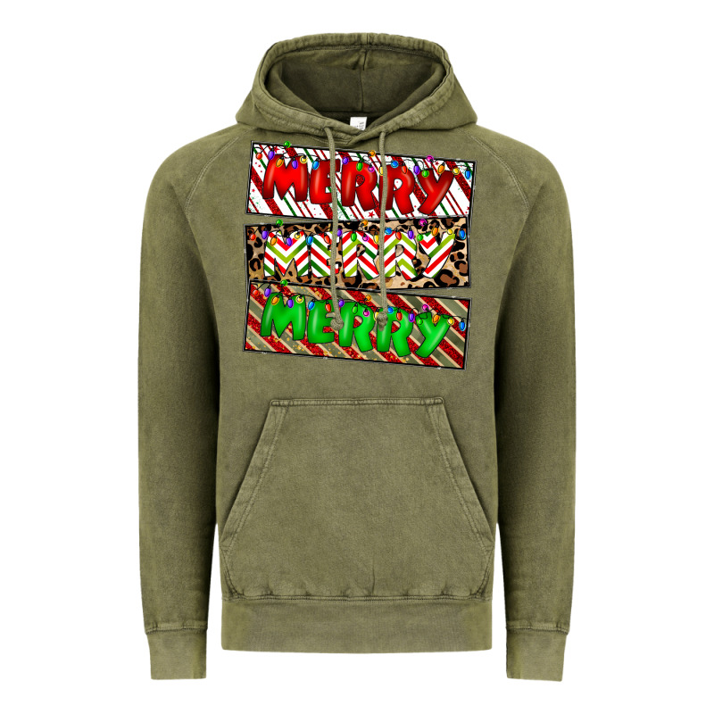 Merry Merry Merry Vintage Hoodie by CowhideDigitalArt | Teevron