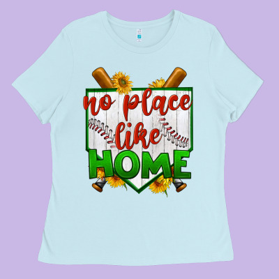 No Place Like Home Baseball Ladies Tee Designed By Bundleandbundleshop