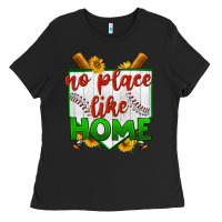 Black no place like home baseball Ladies Tee - BundleAndBundleShop