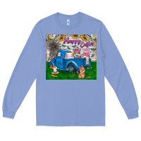 Colony Blue happy easter truck Long Sleeve Tee - CowhideDigitalArt