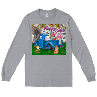 Heather Grey happy easter truck Long Sleeve Tee - CowhideDigitalArt