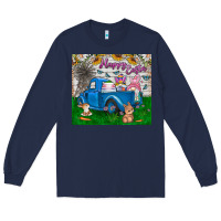 Navy happy easter truck Long Sleeve Tee - CowhideDigitalArt