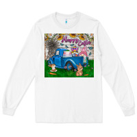 White happy easter truck Long Sleeve Tee - CowhideDigitalArt