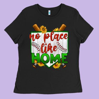 No Place Like Home Baseball Ladies Tee Designed By Bundleandbundleshop