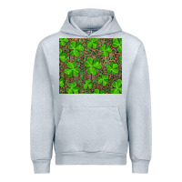Heather Grey shamrock and leopard Urban Hoodie - RanaPortraitStore