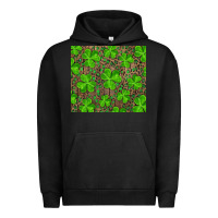 Pigment Black shamrock and leopard Urban Hoodie - RanaPortraitStore