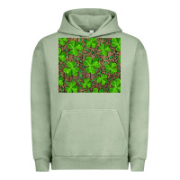 Pigment Oil Green shamrock and leopard Urban Hoodie - RanaPortraitStore
