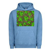 Pigment Pebble Blue shamrock and leopard Urban Hoodie - RanaPortraitStore