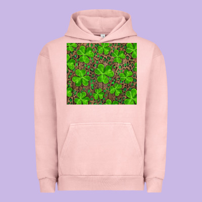 Shamrock And Leopard Urban Hoodie Designed By Ranaportraitstore