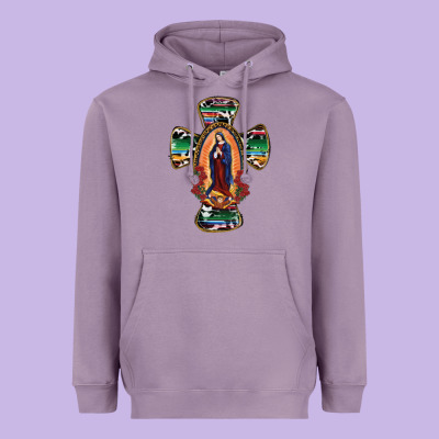 Our Lady Of Guadalupe Cross Heavyweight Hoodie Designed By Ranaportraitstore