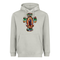 Moon Dust Our Lady Of Guadalupe Cross Heavyweight Hoodie - RanaPortraitStore