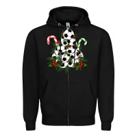 Black Lightning Soccer Christmas Tree Zipper Hoodie - RanaPortraitStore