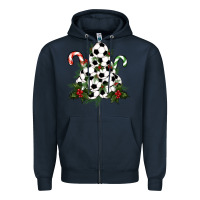 Navy Lightning Soccer Christmas Tree Zipper Hoodie - RanaPortraitStore