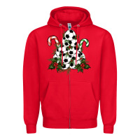 Red Lightning Soccer Christmas Tree Zipper Hoodie - RanaPortraitStore