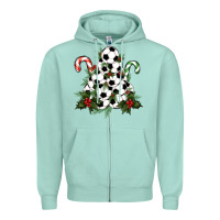 Seafoam Lightning Soccer Christmas Tree Zipper Hoodie - RanaPortraitStore