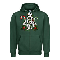 Sports Green Lightning Soccer Christmas Tree Zipper Hoodie - RanaPortraitStore