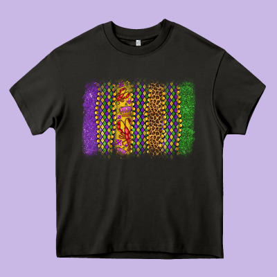 Mardi Gras Brushstroke Heavy Core Tee Designed By Oliviacreatesart