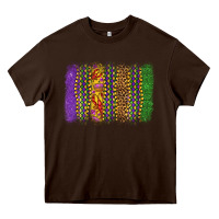 Chocolate Brown mardi gras brushstroke Heavy Core Tee - OliviaCreatesArt