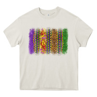 Cream mardi gras brushstroke Heavy Core Tee - OliviaCreatesArt