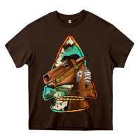 Chocolate Brown horse arrowhead Heavy Core Tee - Jasminsmagicworld