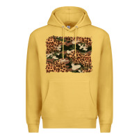 Antique Gold camouflage and leopard background Premium Hoodie - Artiststas