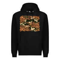 Black camouflage and leopard background Premium Hoodie - Artiststas