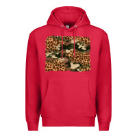 Cardinal camouflage and leopard background Premium Hoodie - Artiststas