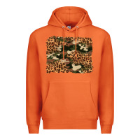 Carrot camouflage and leopard background Premium Hoodie - Artiststas