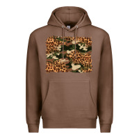 Chestnut camouflage and leopard background Premium Hoodie - Artiststas