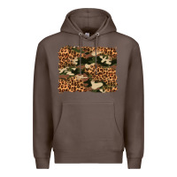 Coffee camouflage and leopard background Premium Hoodie - Artiststas