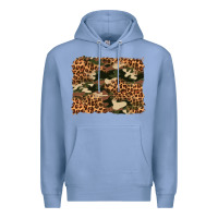 Colony Blue camouflage and leopard background Premium Hoodie - Artiststas