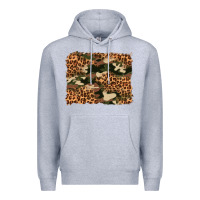 Heather Grey camouflage and leopard background Premium Hoodie - Artiststas